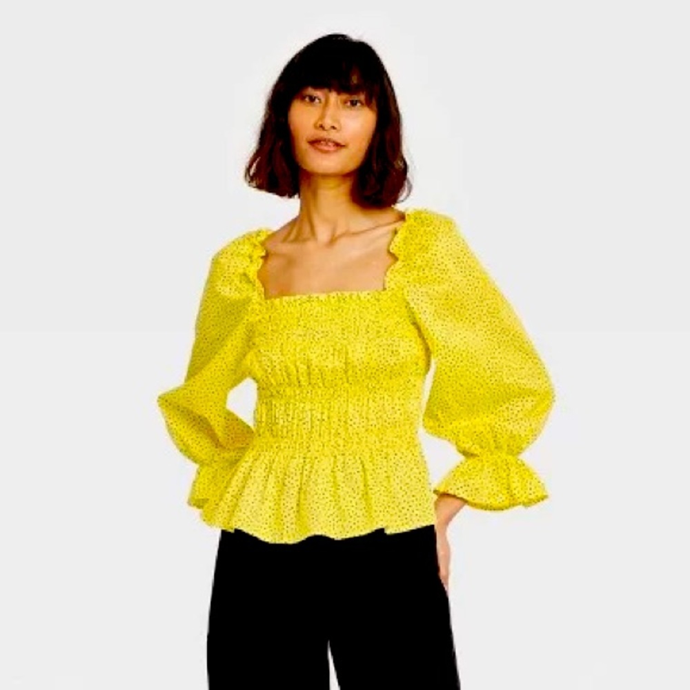 Women’s “Who What Wear” brand 3/4 sleeve peplum top Size L, NWT